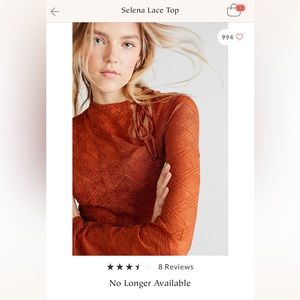 NWOT Free People Selena Lace Top